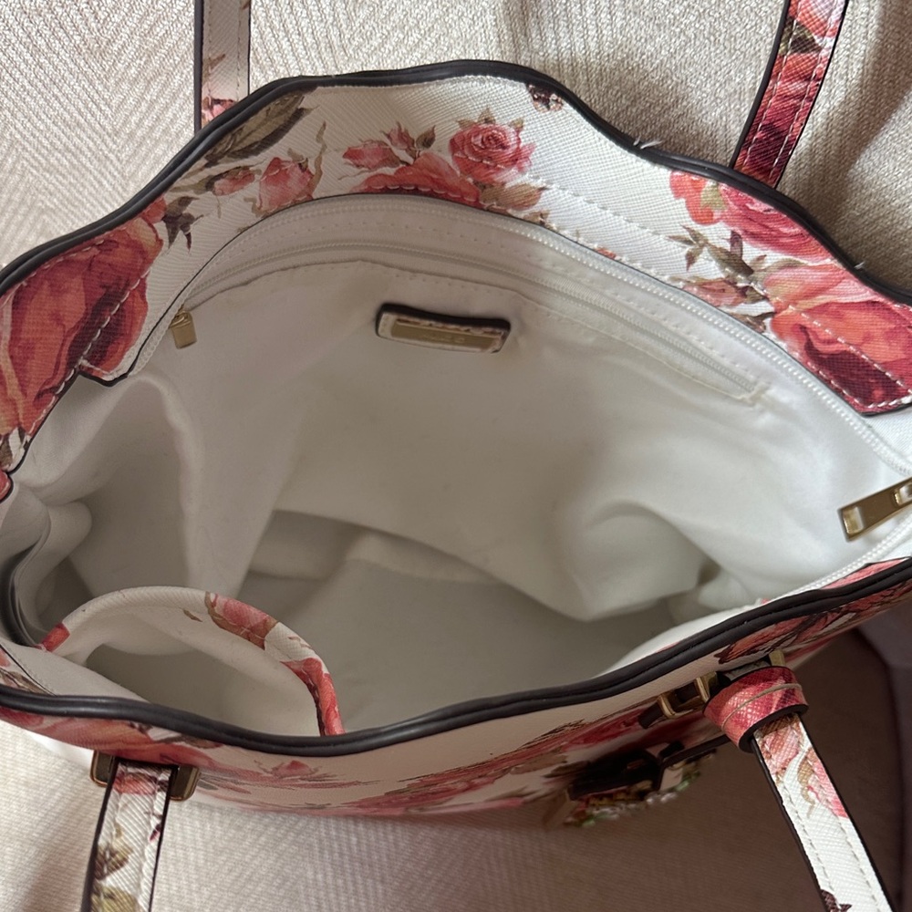 Aldo Floral White and Pink Women's Tote Bag - Picture 9 of 11